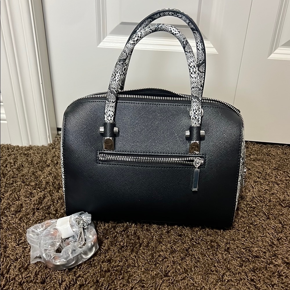 Céline Dion Black and Gray Purse with Top Handles